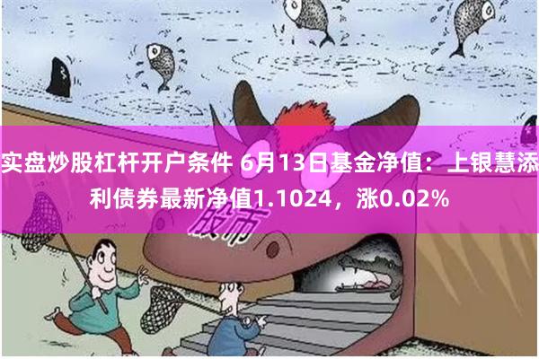 实盘炒股杠杆开户条件 6月13日基金净值：上银慧添利债券最新净值1.1024，涨0.02%