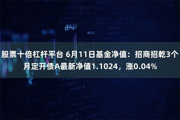 股票十倍杠杆平台 6月11日基金净值：招商招乾3个月定开债A最新净值1.1024，涨0.04%